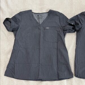 FIGS Dark Gray V-Neck Scrub Top